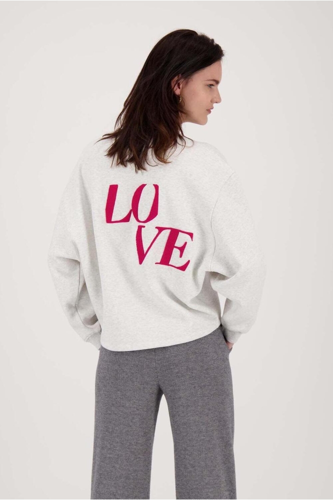 SWEATER MET TEKST 0304 139 0012 GRIJS MELEE